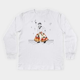 Pizza slices - flares Kids Long Sleeve T-Shirt